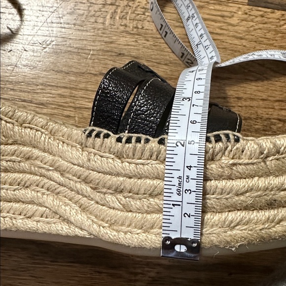 Tory Burch Women's INES Cage Wedge Espadrilles size 8M sandals platform black - Picture 11 of 11